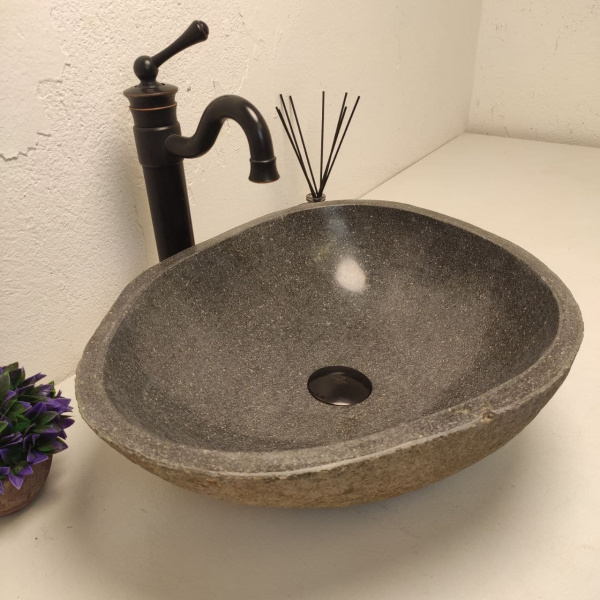 Накладная раковина из речного камня RS01232 (49*40*15) d3 фото