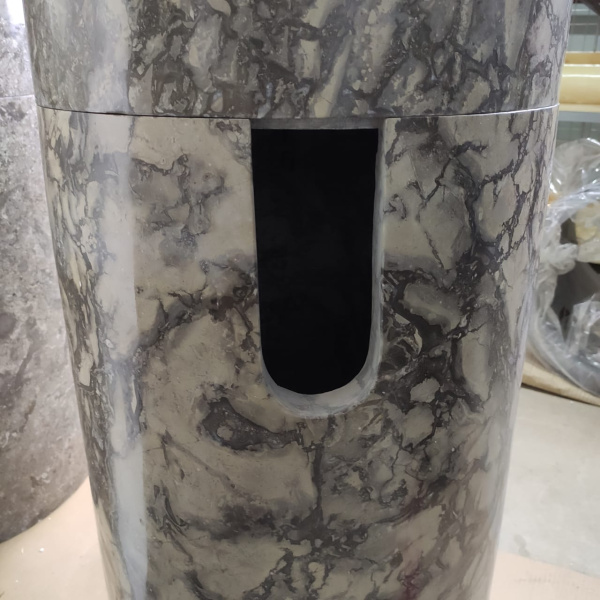 Раковина напольная из мрамора Silinder Full Polish Doreng MN-0401 фото