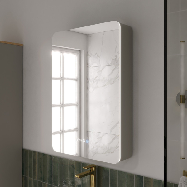 Зеркальный шкаф с подсветкой EQUIL Desert 57 szDSRT.LED57.L-25 левый, амарок фото