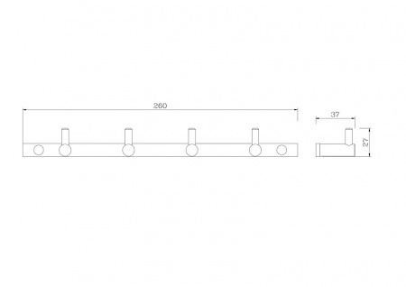 Планка с четырьмя крючками Rush Bianki BI76242 фото