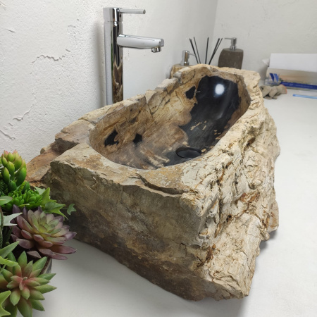 Накладная раковина из окаменелого дерева Fossil Basin OD-01333 (87*44*17) фото