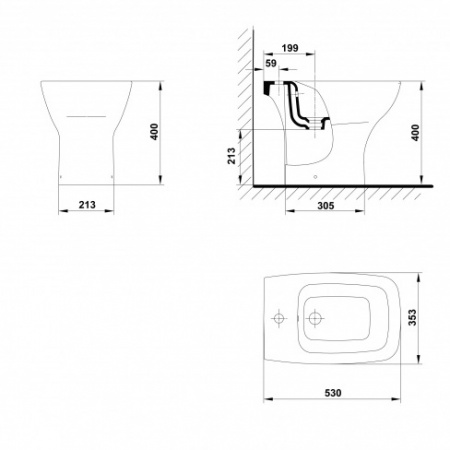 Биде напольное Gala Street Square 05360(70585) фото