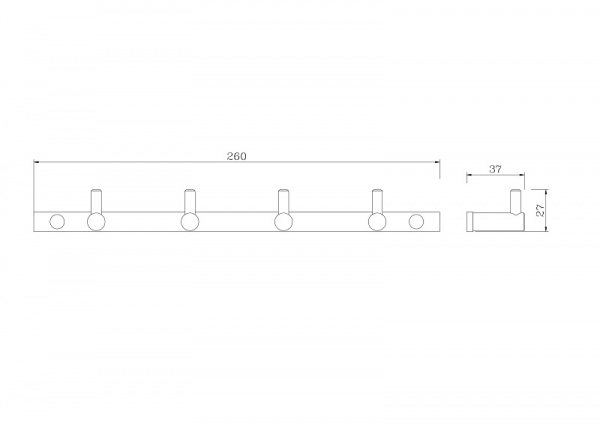 Планка с четырьмя крючками Rush Bianki BI76242 фото