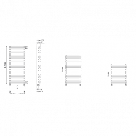 Водяной полотенцесушитель Terminus Капри П18 4620768887192 500х1326 фото