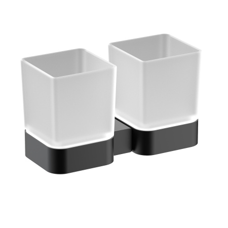 Двойной стакан для зубных щеток Timo Selene 14034/03 черный матовый фото