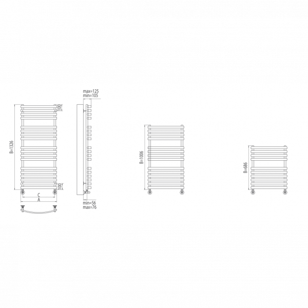 Водяной полотенцесушитель Terminus Капри П18 4620768887192 500х1326 фото