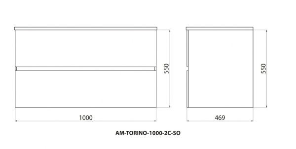 Тумба под раковину Art&Max Torino AM-TORINO-1000-2C-SO-BR-P бран фото