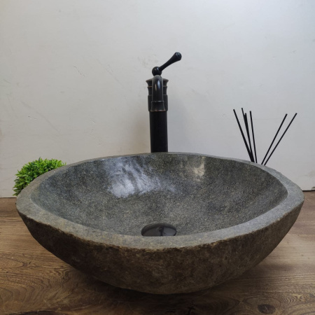 Накладная раковина из речного камня RS01173 (47*45*14) C3 фото