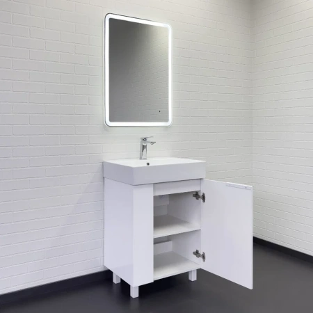 Тумба с раковиной Comfortу Асти 00-00019247CF белый глянец фото