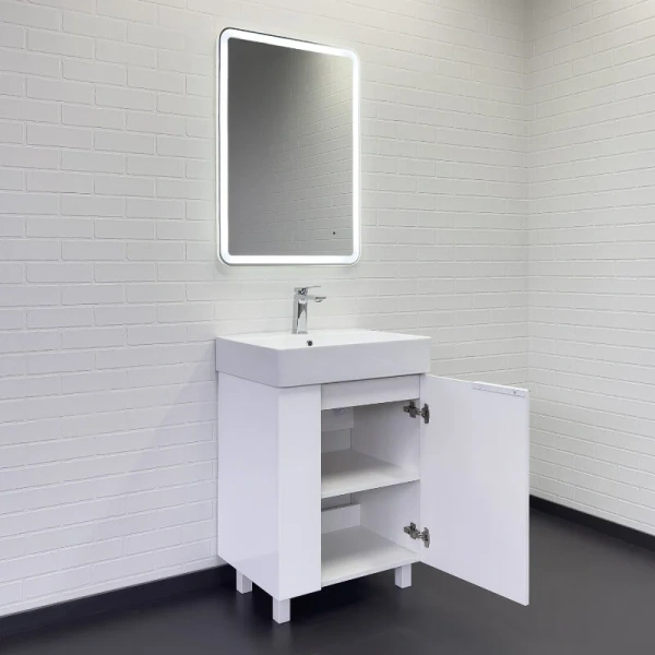 Тумба с раковиной Comfortу Асти 00-00019247CF белый глянец фото