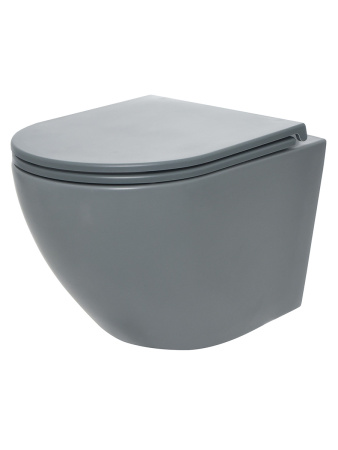 Подвесной унитаз безободковый AQUAme AQM2002MGR с сиденьем SoftClose фото