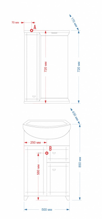 Тумба под раковину Misty Уют 50 Э-Уют01050-011Я фото
