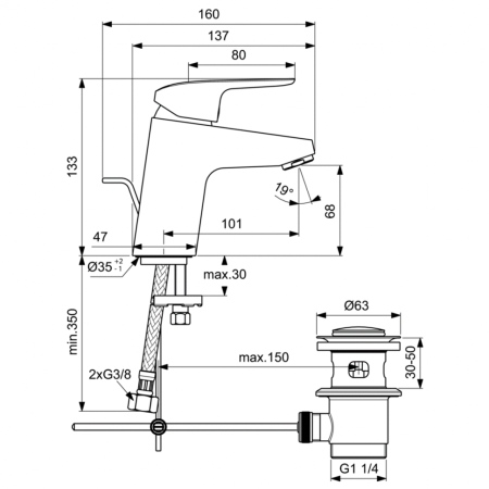 Смеситель для раковины Ideal Standard CERAFLEX B1708AA фото