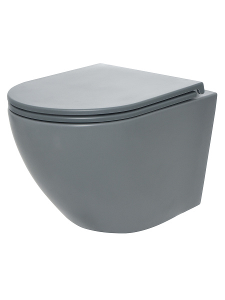 Подвесной унитаз безободковый AQUAme AQM2002MGR с сиденьем SoftClose фото