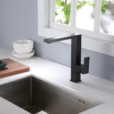 Смеситель для кухни Abber Wasser Daheim AF8214B черный матовый фото