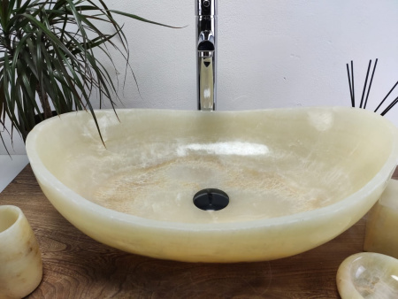 Накладная раковина из оникса Oval Yellow OO-01065 (55*38*19) фото