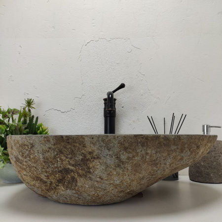 Накладная раковина из речного камня RS01471 (54*44*15) B102 фото