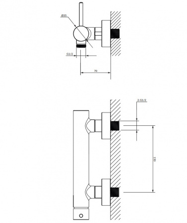 Cмеситель для душа Omnires Y Y1240BL черный фото