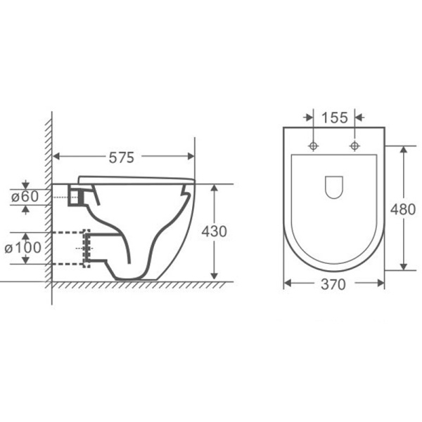 Унитаз приставной Grossman GR-PR4450S фото