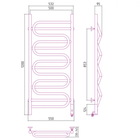 Электрический полотенцесушитель Сунержа Иллюзия 120х50 правый 00-0545-1250 фото