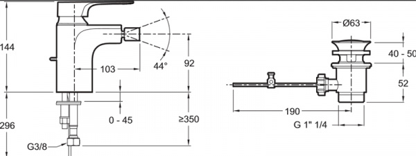 Смеситель для биде Jacob Delafon Aleo+ E72316-CP фото