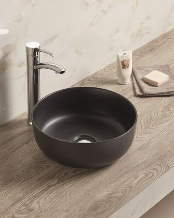 Накладная раковина Art&Max AM-102-MB 35x35 черная матовая фото