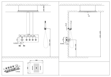 Душевая система скрытого монтажа AltroBagno Metropoli 040401NeOp фото