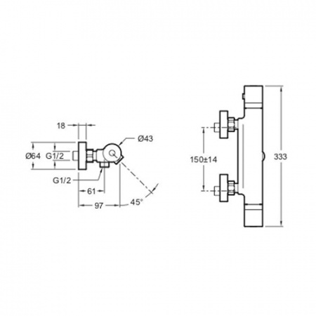 Термостатический смеситель для ванны Jacob Delafon Edgar E29847-CP фото
