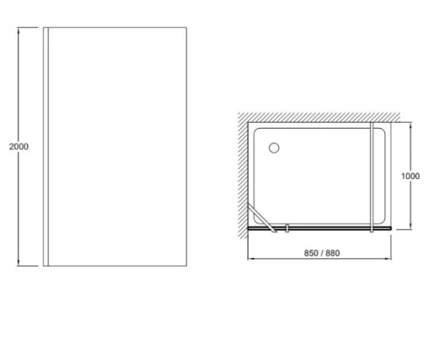 Душевая перегородка Jacob Delafon Contra 90 E22WD90-GA 90x200 фото