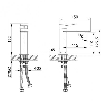 Смеситель для раковины Iddis Bridge BRDSB00i01 фото