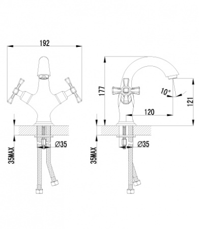 Смеситель для раковины двухвентильный Lemark Benefit LM2506C фото