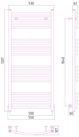 Водяной полотенцесушитель Сунержа Аркус 120x50 00-0251-1250 фото