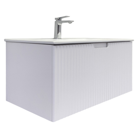 Тумба с раковиной Comfortу Муром-80П 00-00020158CF белая матовая фото