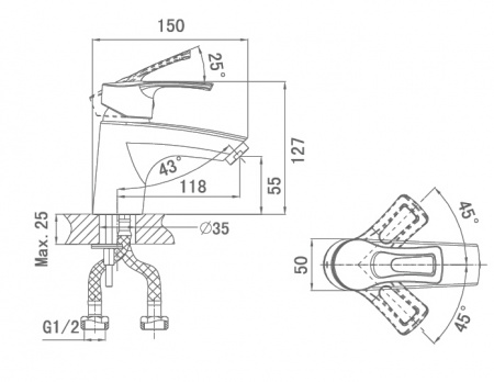 Смеситель для раковины D&K Furth Bayern DA1222101 фото