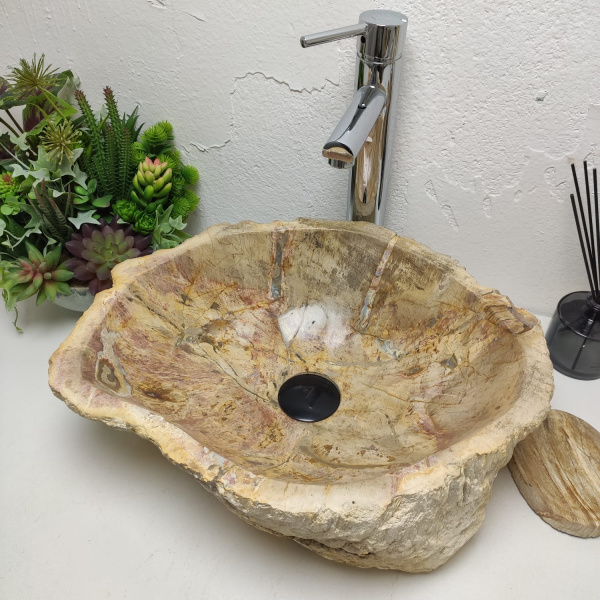 Накладная раковина из окаменелого дерева Fossil Basin OD-01312 (44*36*15) фото