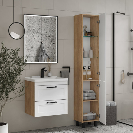 Шкаф-пенал EQUIL Lago 35 pnLAGO35-04 белый/дерево фото