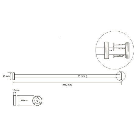 Карниз для ванной Bemeta 101120081 100 см хром фото