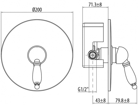 Смеситель для душа Gattoni Orta 2734/27ESVO+А0002328371 фото