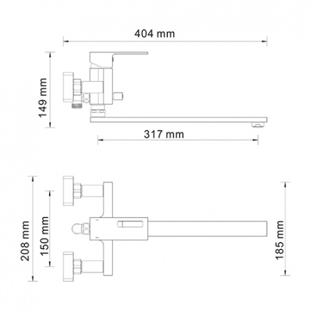 Смеситель для ванны с душем WasserKRAFT Alme 1502L фото