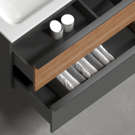 Тумба под раковину Sancos Delta DL100RGR дуб красный/графит фото