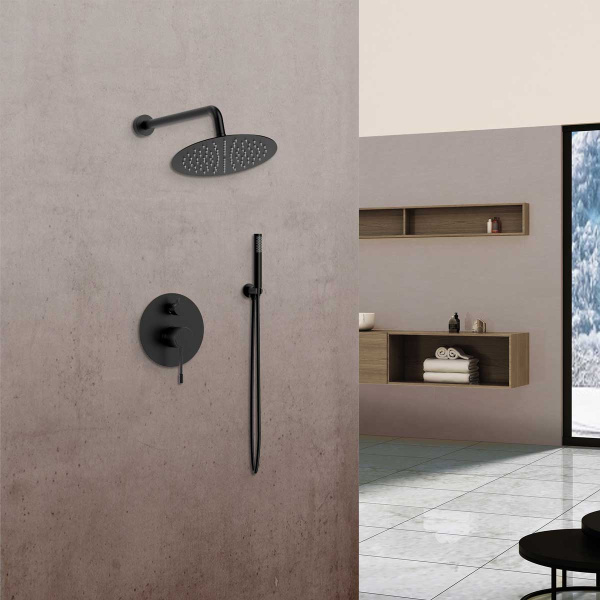 Душевая система скрытого монтажа Vincea Desire VSFW-1D1MB черная матовая фото