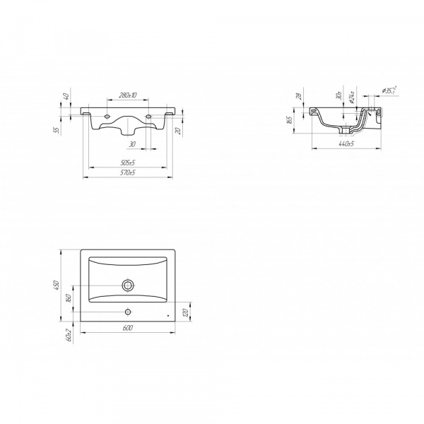 Раковина Бриклаер Церсанит Комо 60 фото