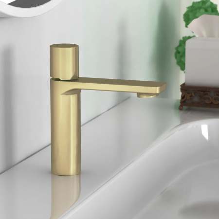 Смеситель для раковины Vincea Vogue VBF-4V3BG брашированное золото фото