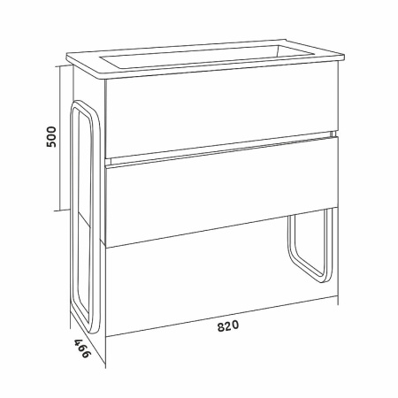 Тумба под раковину Grossman Солис 85 108501 дуб санома/черный фото
