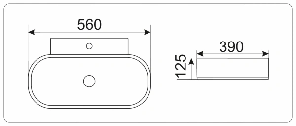 Накладная раковина GID 9234 56х39 фото