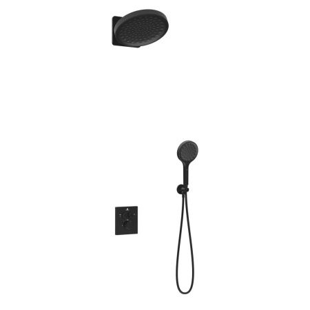 Душевая система скрытого монтажа с термостатом Vincea Inspire VSFW-3I21MT3MB черная матовая фото