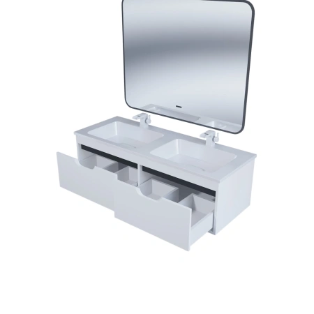 Тумба под двойную раковину Uperwood Modul 120 TModul120WG белая/графит фото