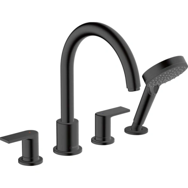 Смеситель на борт ванны Hansgrohe Vernis Shape 71459670 черный матовый фото