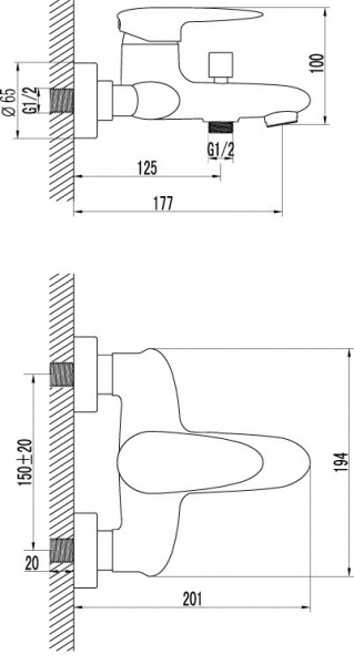 Смеситель для ванны с душем Lemark Status LM4402C фото