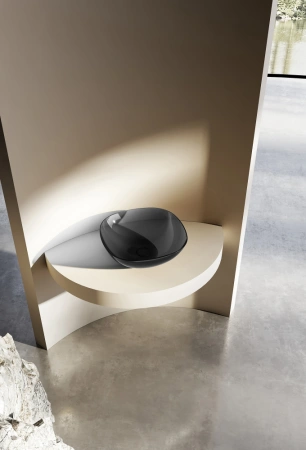 Накладная раковина Abber Kristall AT2806Onyx 43x43 черная фото